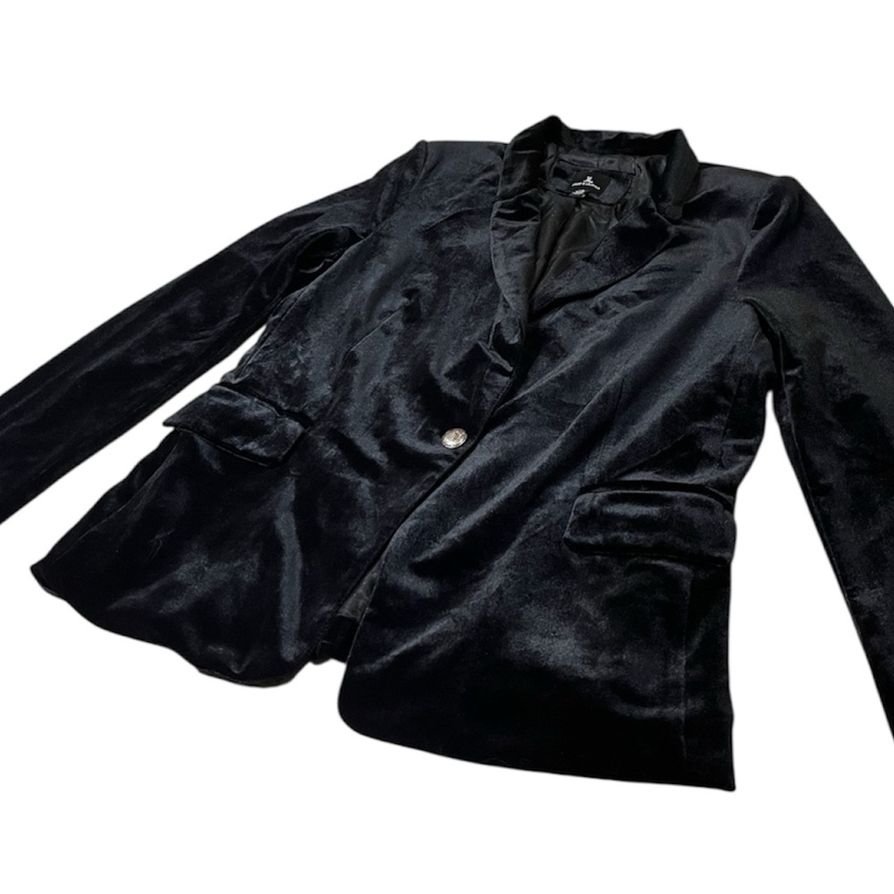 JULES & LEOPOLD Black Velvet Blazer Women Large